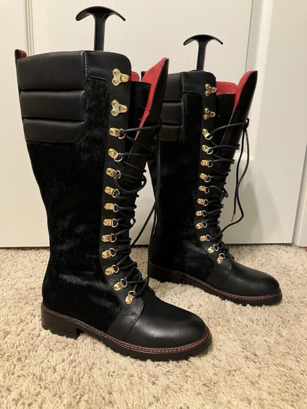 JENNIFER LE Boots DRIFTWOOD Cow Hair / Leather BLACK - Sz 38 (US 7.5-8) NEW!